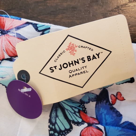 St John's Bay Multi Color 100% Cotton Button Down Sleeveless Top Size S - Picture 3 of 7